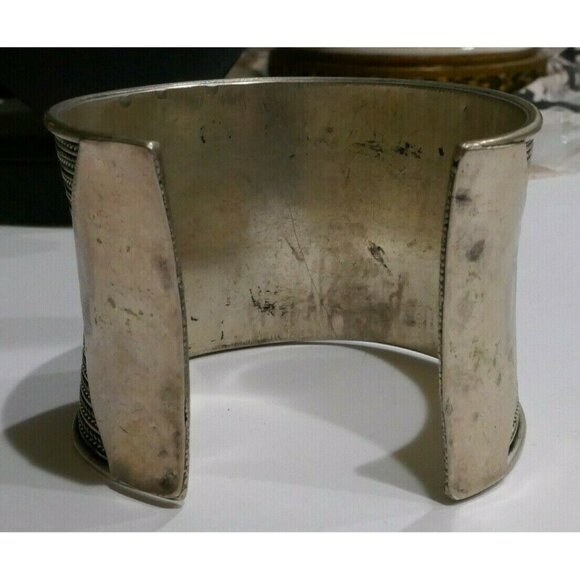 Vintage Shan or Wa/Lawa Bracelet Golden Triangle Hill Tribe Beautiful Wide Cuff - Picture 9 of 16